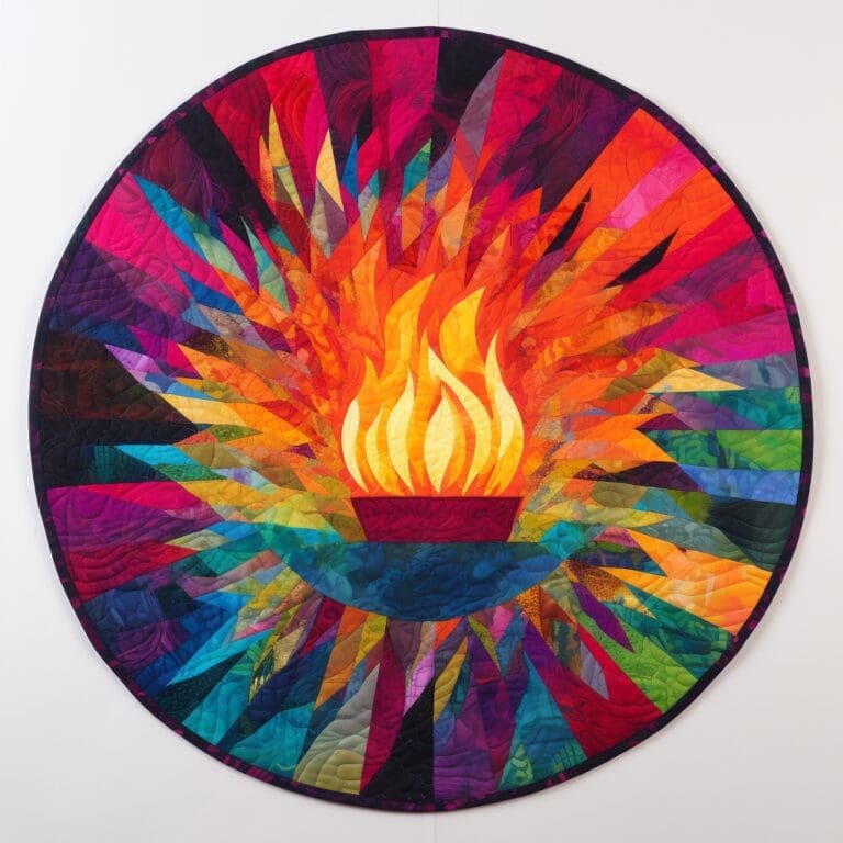 Colorful torch quilt