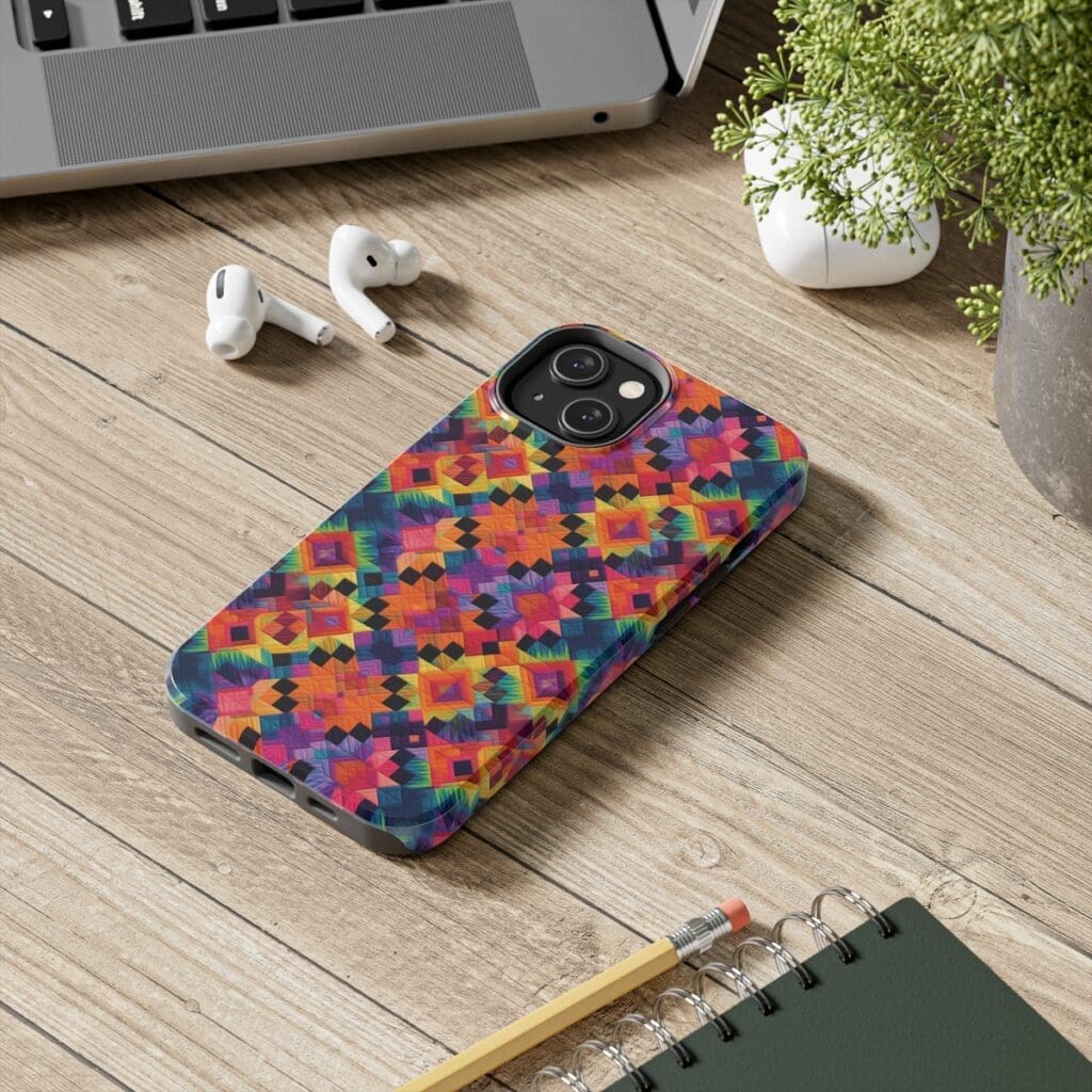 Sunset quilt iphone case