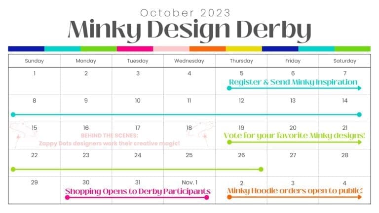 Zappy Dots Minky Derby calendar