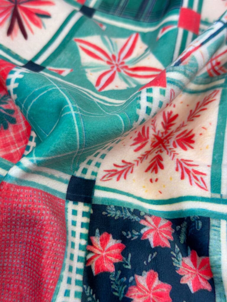 Miky Fabric in Vintage Christmas Quilt print by Zappy Dots