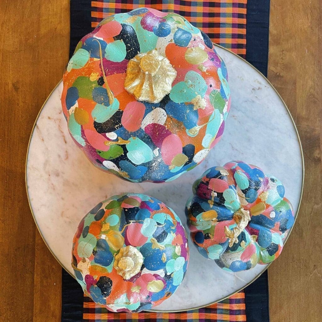 Completed confetti pumpkins