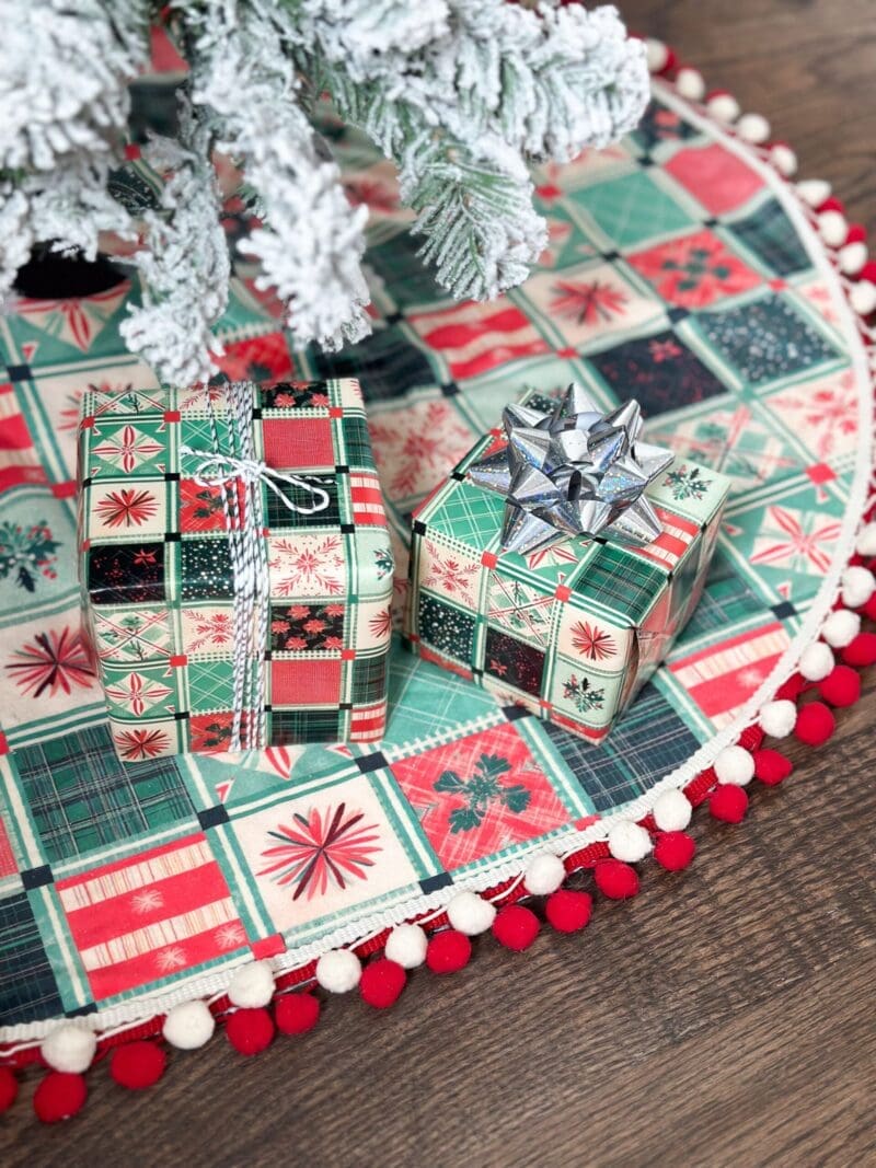 Zappy Dots Minky Fabric used in a DIY Tree Skirt
