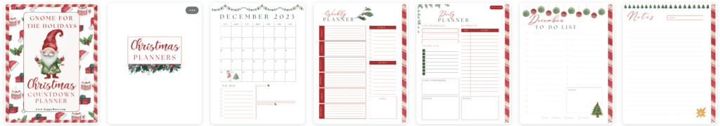 Gnome for the Holidays Christmas Countdown Planner by Zappy Dots