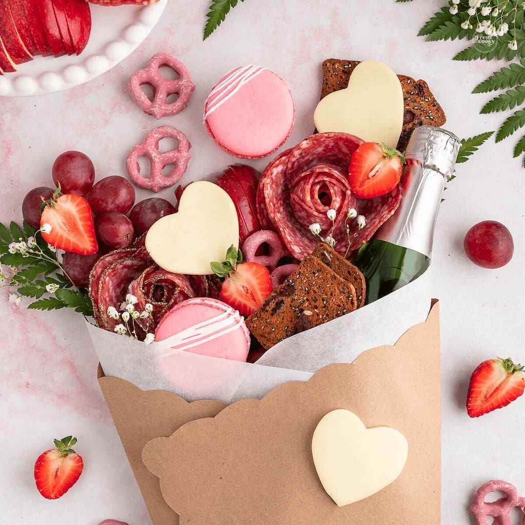 Valentine's Day charcuterie cones