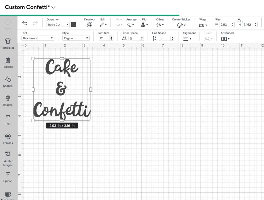 Cricut design space making cricut confetti