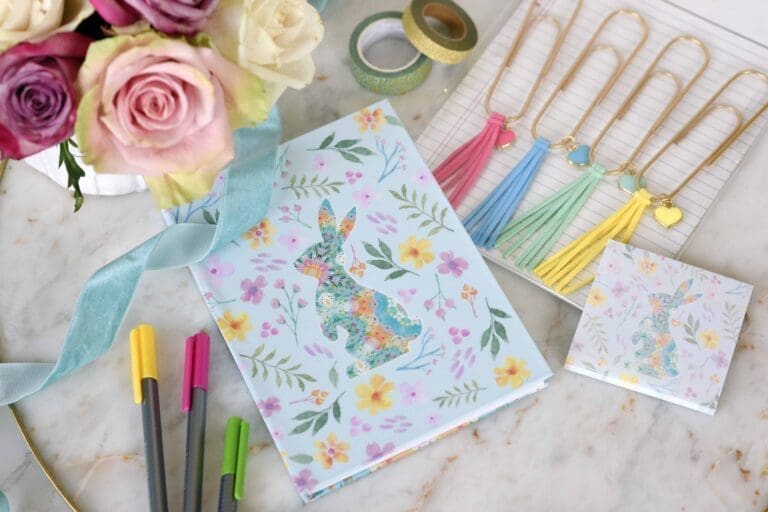 blooming bunny journal and post it notes