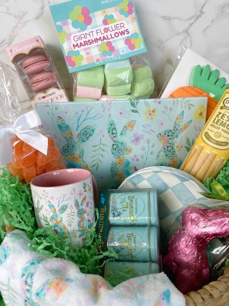 Blooming bunnies easter gift basket kitchen goodies