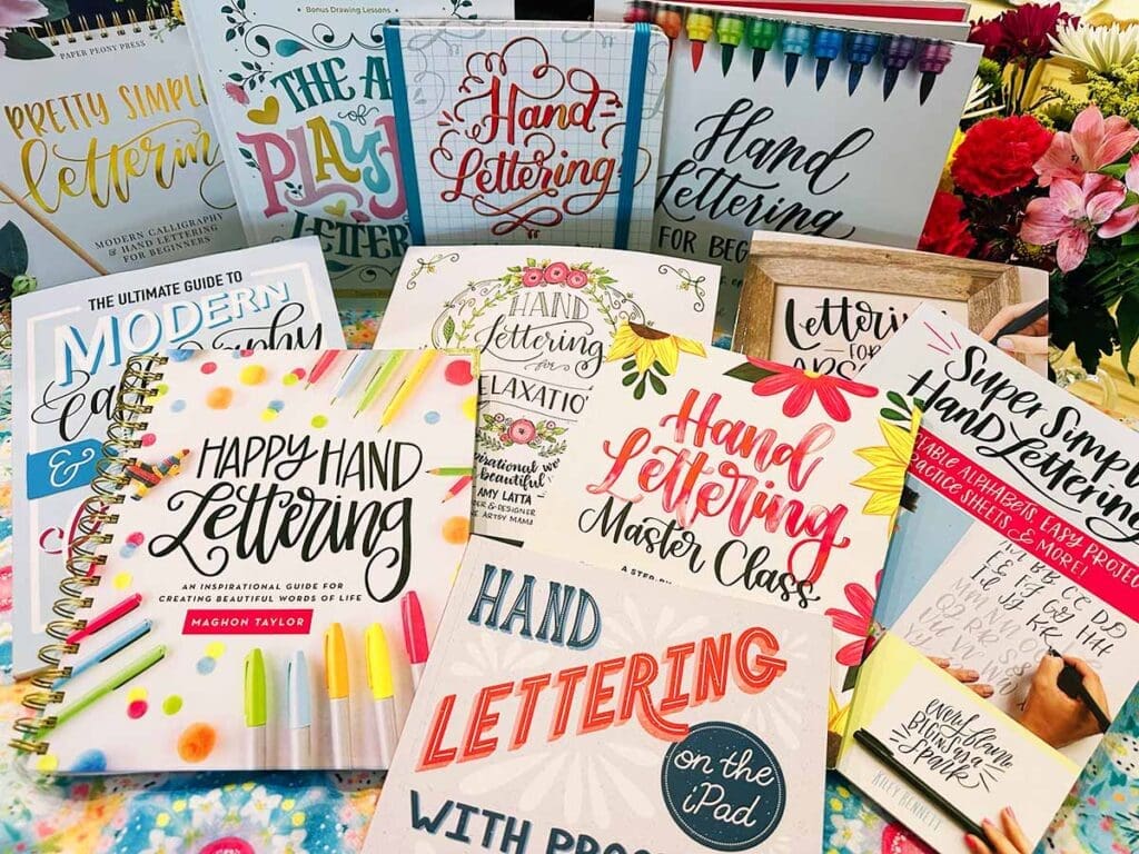 Zappy Dots collection of 11 best books on hand lettering and modern calligraphy